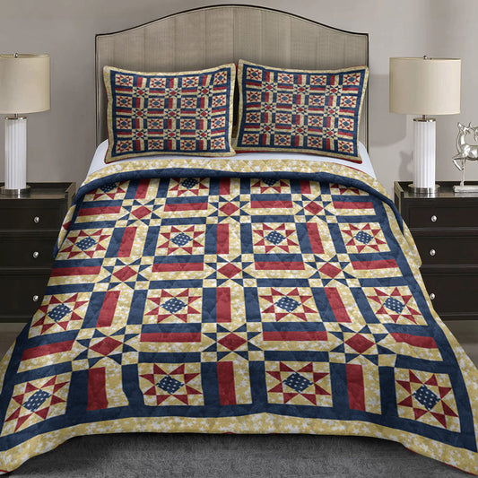 Star Patriotic Quilt Bedding Set MT110601AQBS