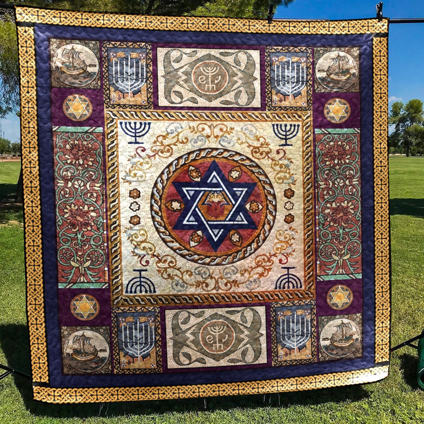 Star Of David CLA2011864Q Quilt Blanket