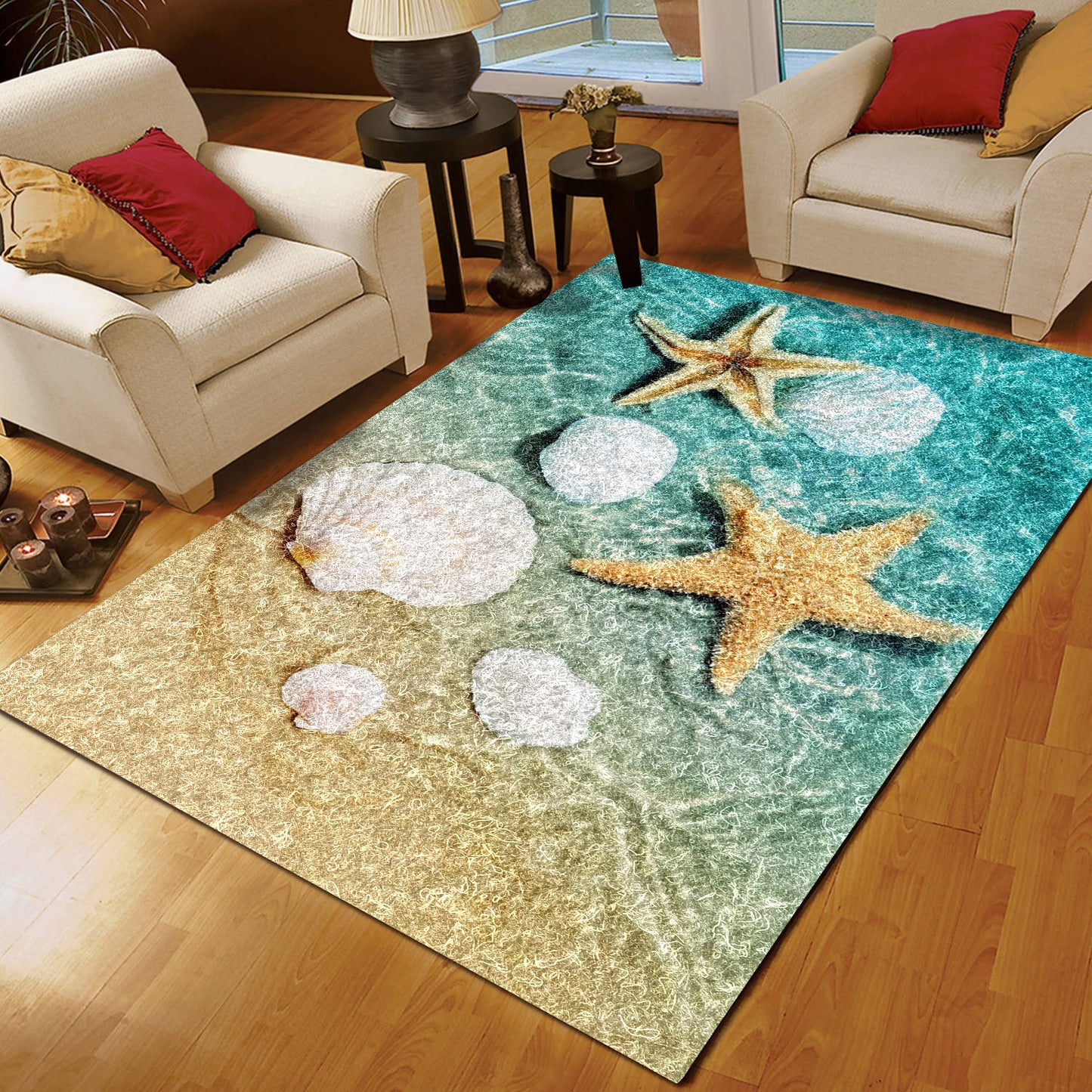 Starfish Scallop Ocean Beach CLG1910115R Rug