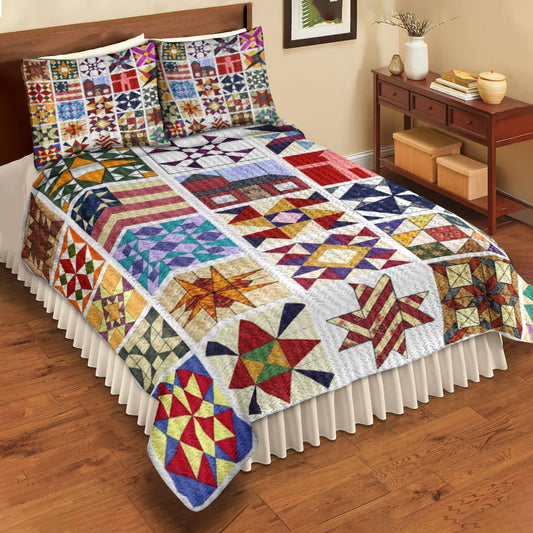 States Quilt Block Quilt Bedding Set MT080612DQBS