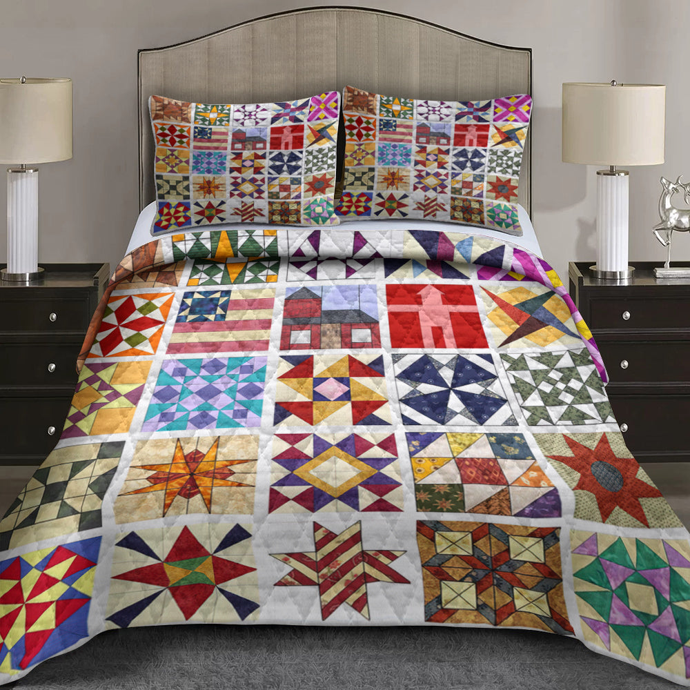 States Quilt Block Quilt Bedding Set MT080612DQBS