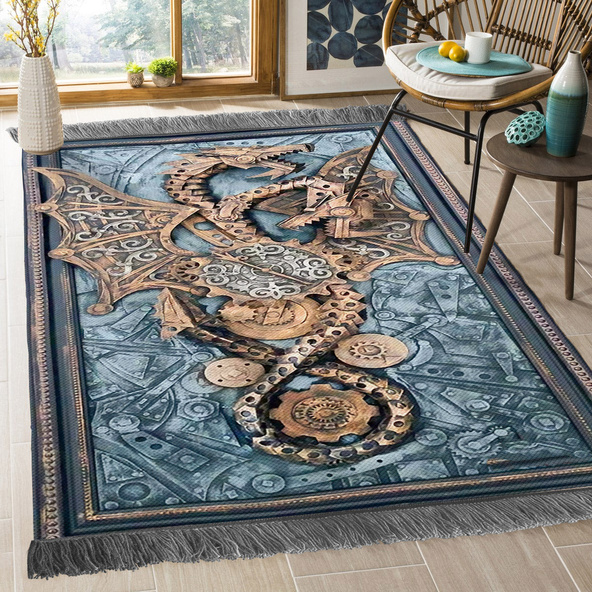 Steampunk Dragon BT2709173O Decorative Floor-cloth