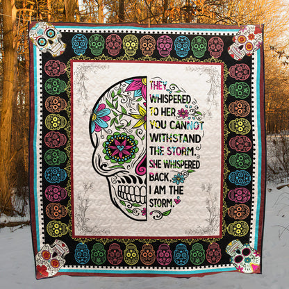 Sugar Skull CL30100096MDQ Quilt Blanket