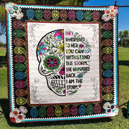 Sugar Skull CL30100096MDQ Quilt Blanket