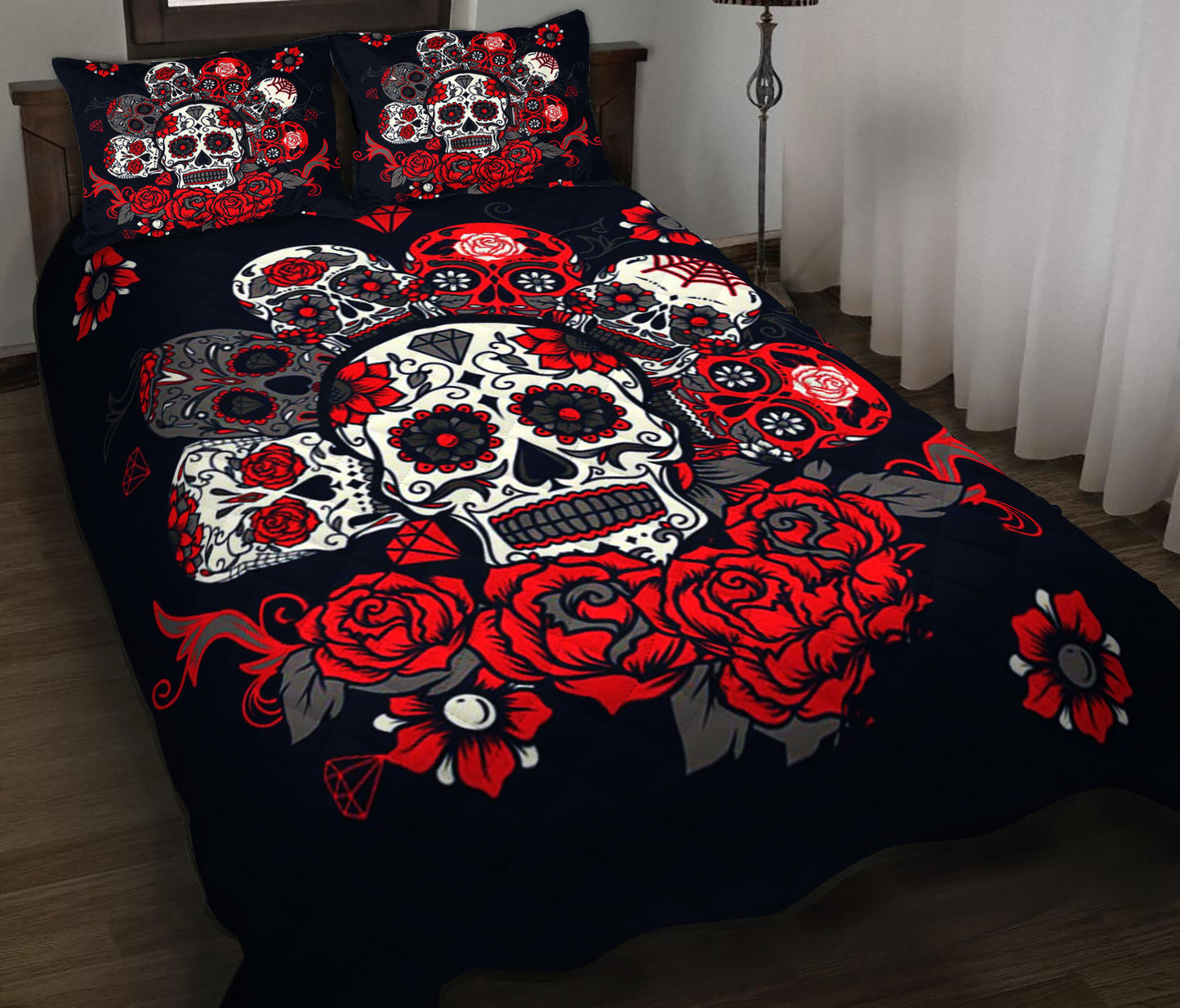 Sugar Skull Quilt Bedding Set HN100905M