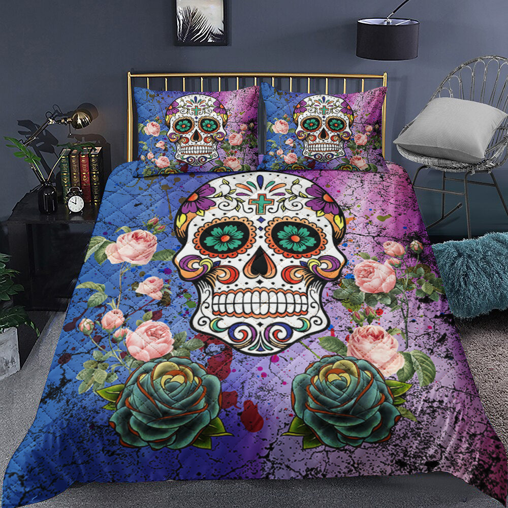 Sugar Skull Quilt Bedding Set TL140919