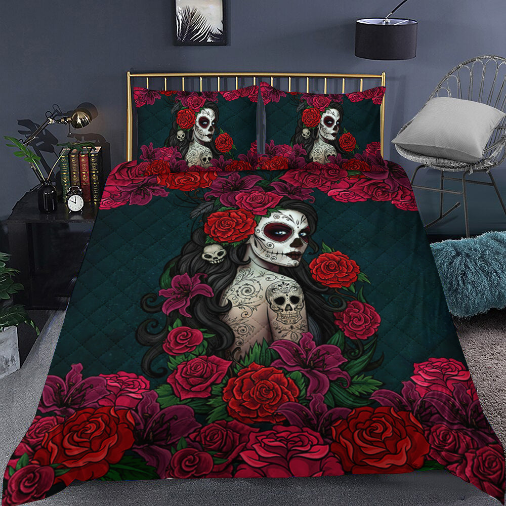 Sugar Skull Quilt Bedding Set TL270901