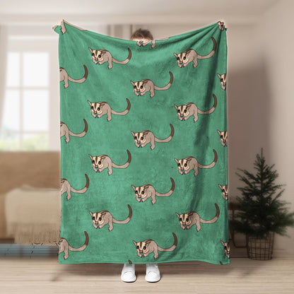 Sugar Glider Pattern CLA15101023F Sherpa Fleece Blanket