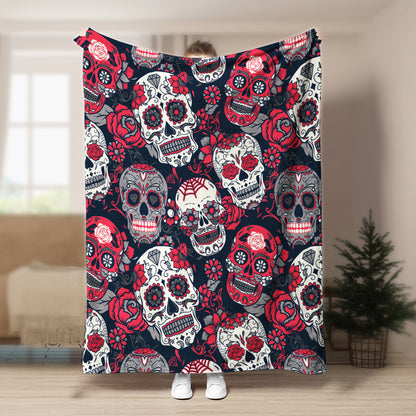 Sugar Skull BT200840F Sherpa Fleece Blanket