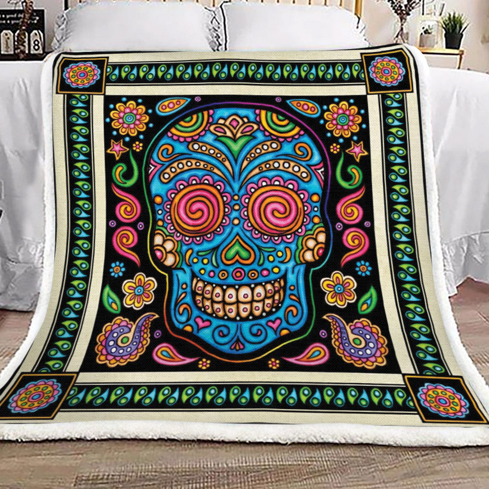 Sugar Skulls NN2409134TT Sherpa Fleece Blanket