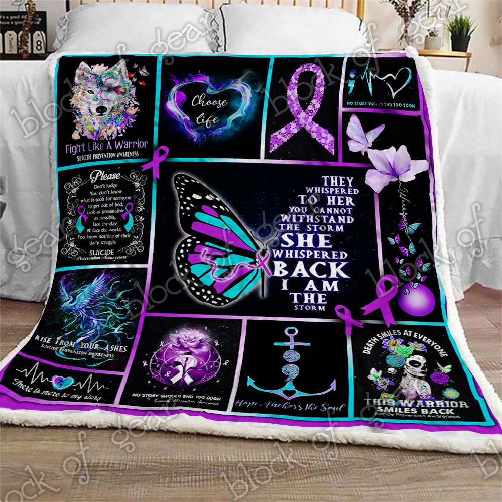 Suicide Prevention Awareness CL281063MDF Sherpa Fleece Blanket
