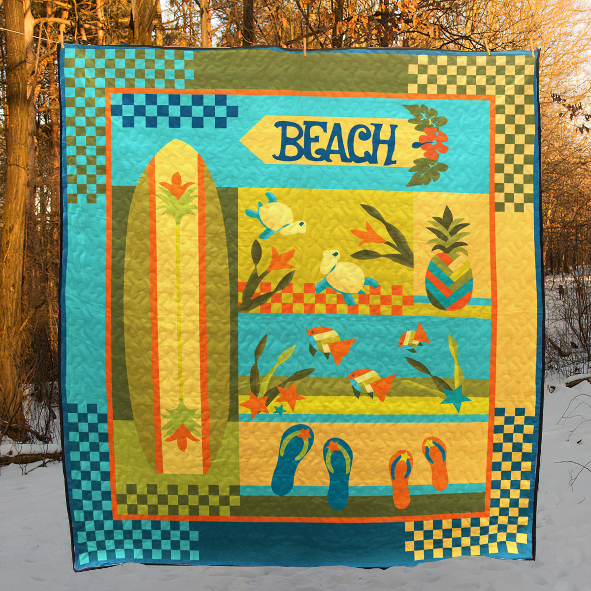 Summer Beach CLA2810467Q Quilt Blanket