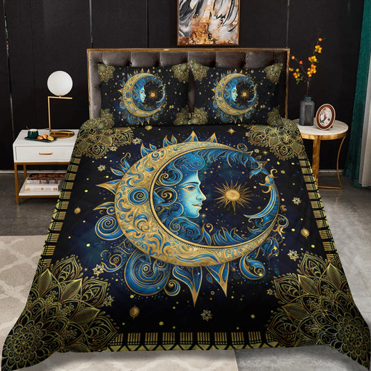 Sun And Moon Mandala Quilt Bedding Set HT130905