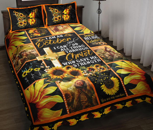 Sunflower Christ Quilt Bedding Set ND160907