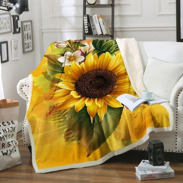 Sunflower DP260907F Sherpa Fleece Blanket