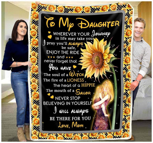 Sunflower Daughter Mom CL250910MDF Sherpa Fleece Blanket