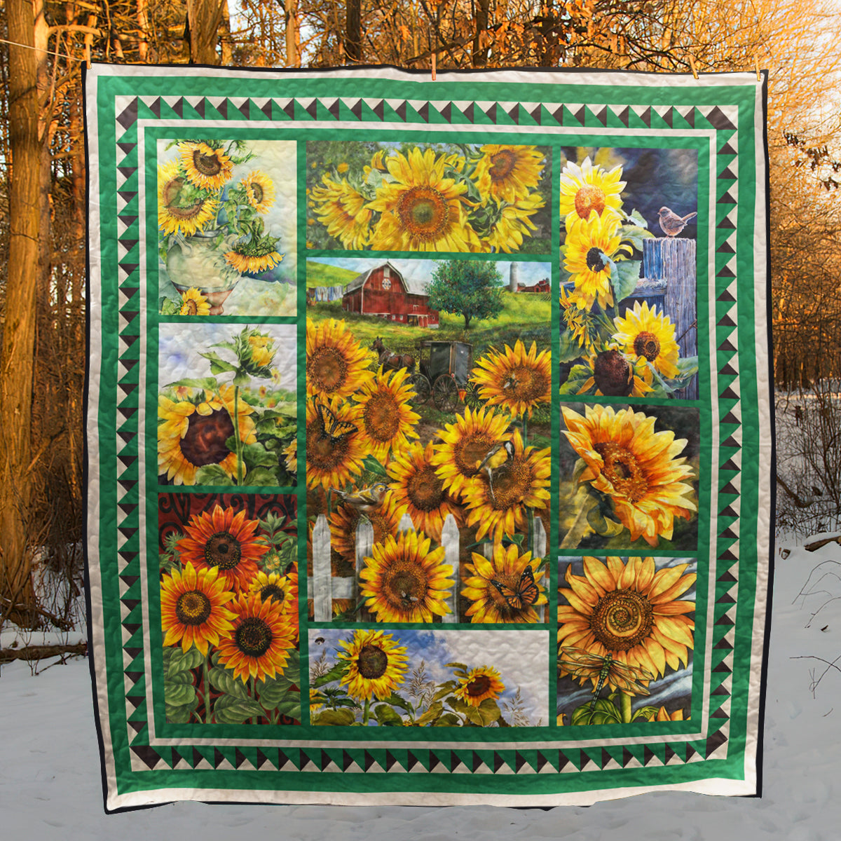 Sunflower Farm Quilt Blanket MT290604D