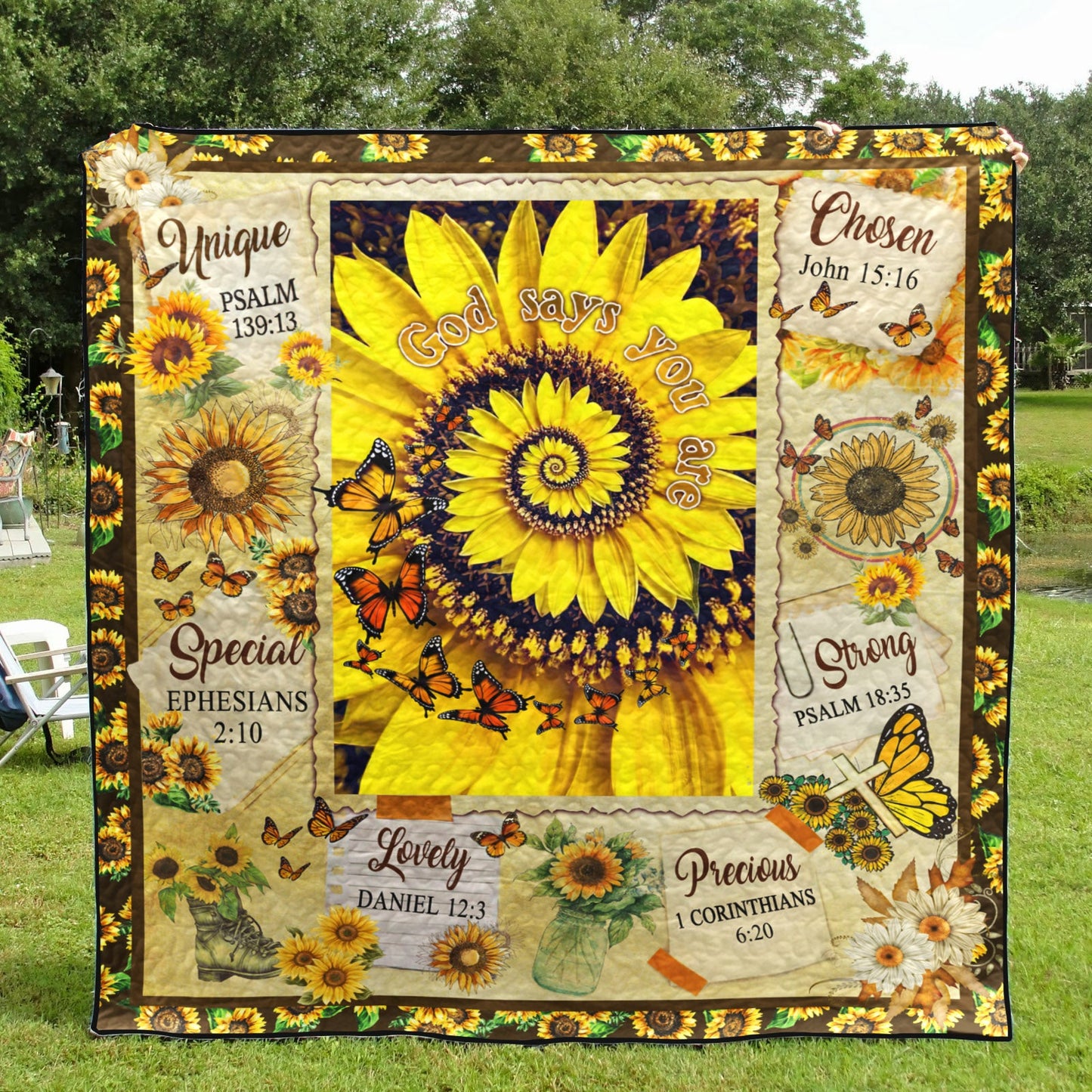 Sunflower God Says You Are ND201009 Art Quilt