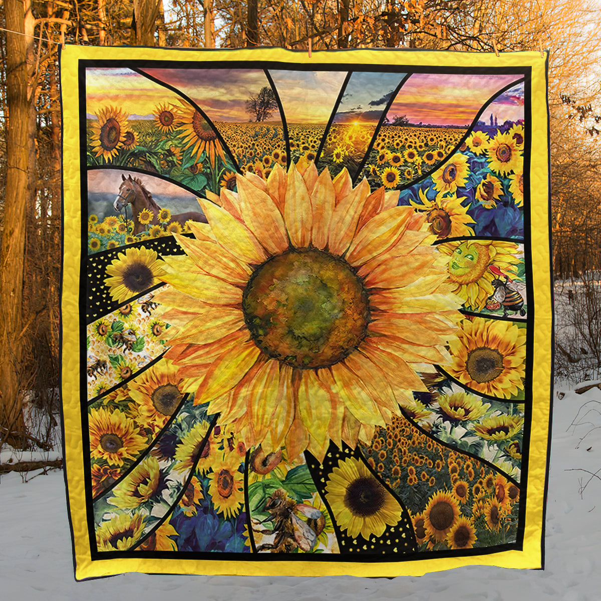 Sunflower Quilt Blanket HM040703M