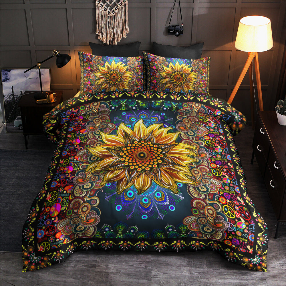 Sunflower Hippie Peace Bedding Sets TL160603BS