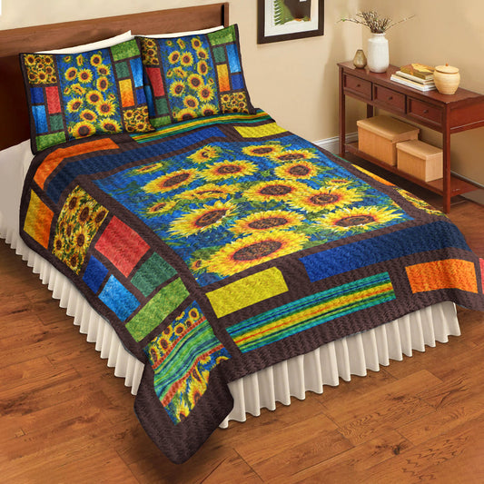 Sunflower Hippie Quilt Bedding Set TL230605QS