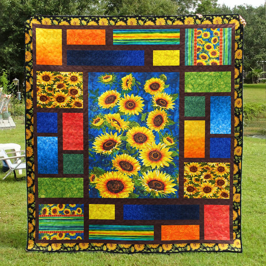 Sunflower Hippie Quilt Blanket TL230605Y