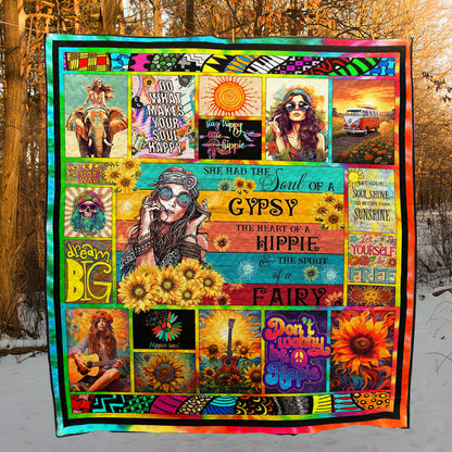 Sunflower Hippie Soul Art Quilt TL220604Y