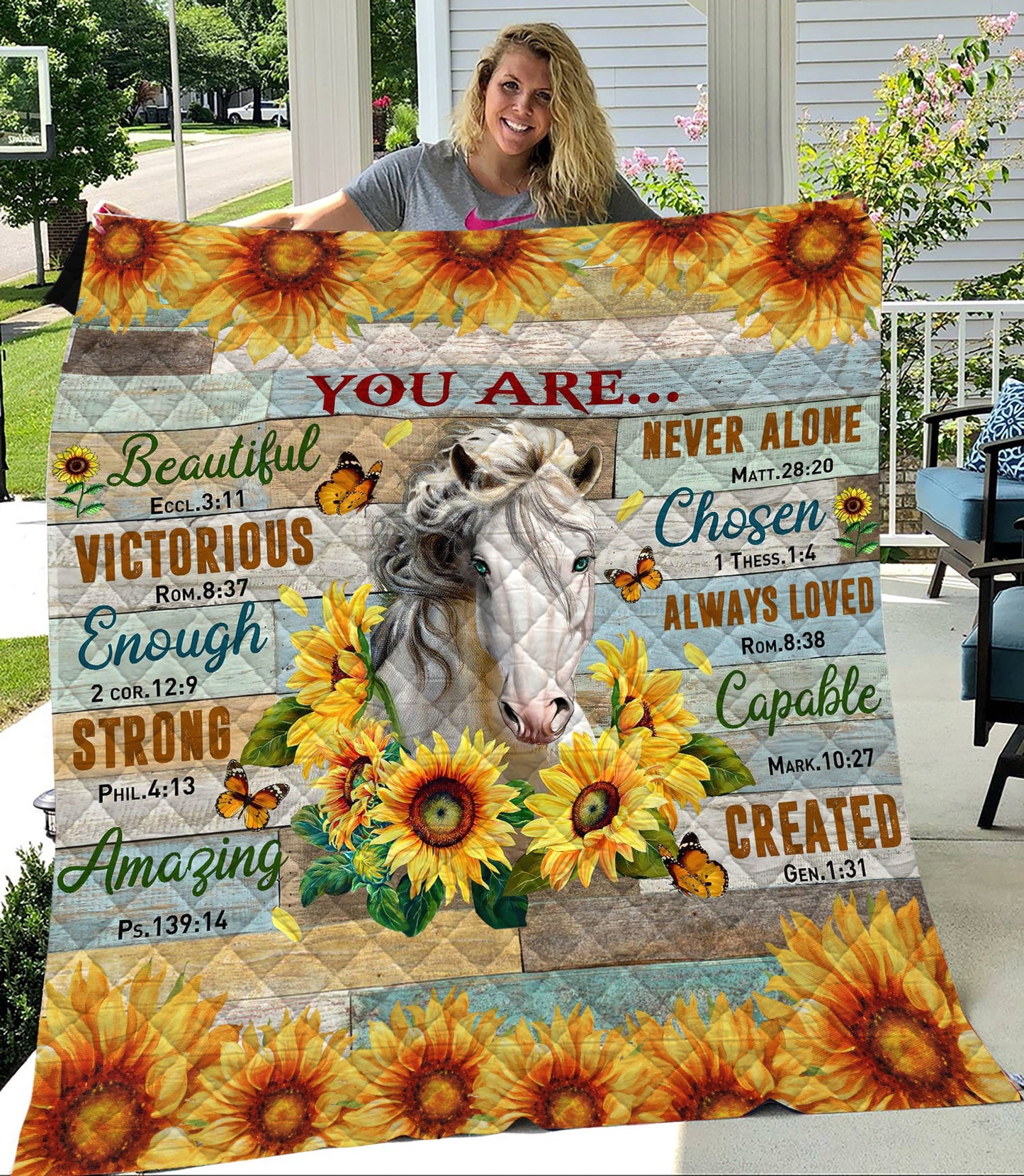 Sunflower Horse You Are Quilt Blanket TL251002