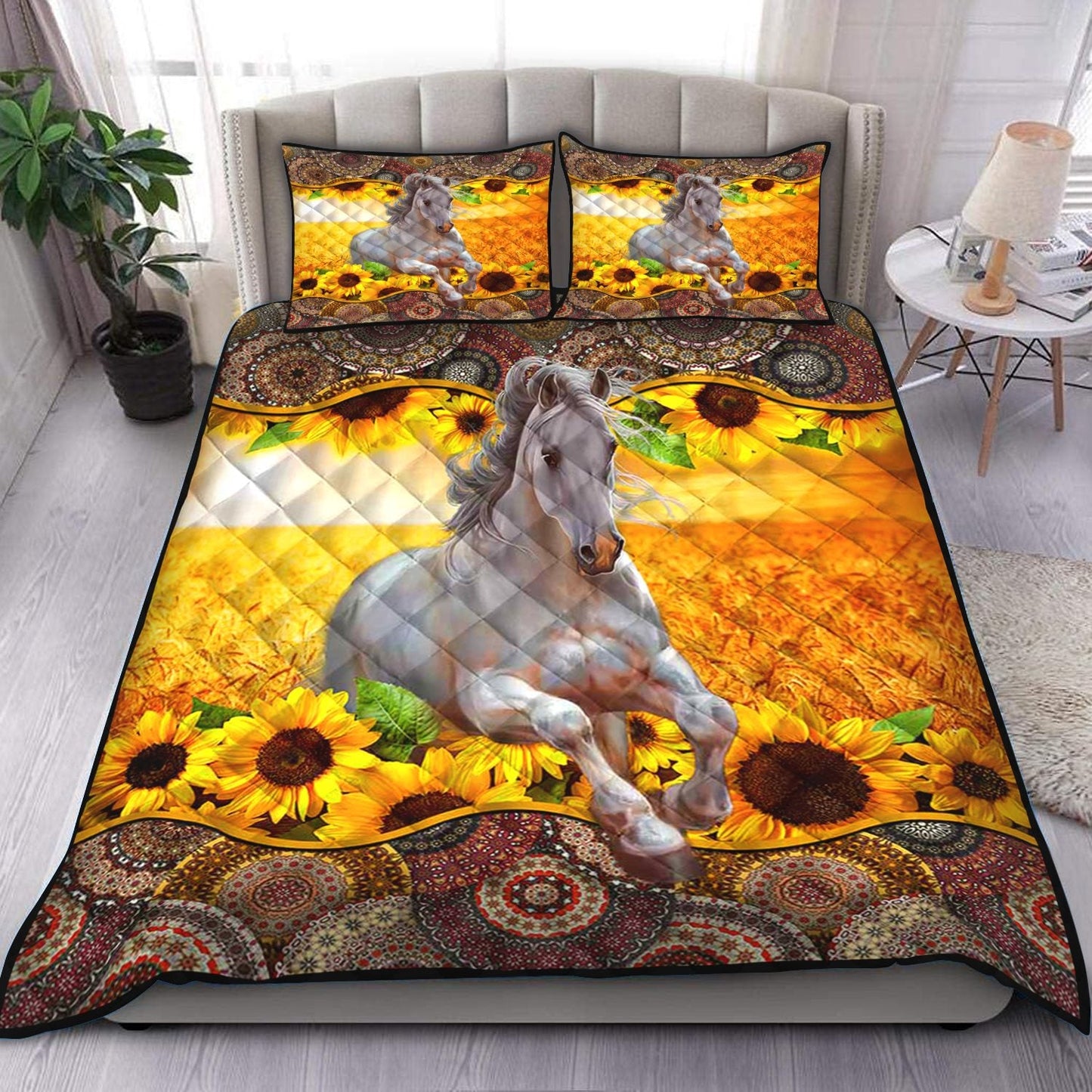 Sunflower Horse Quilt Bedding Set ND280909