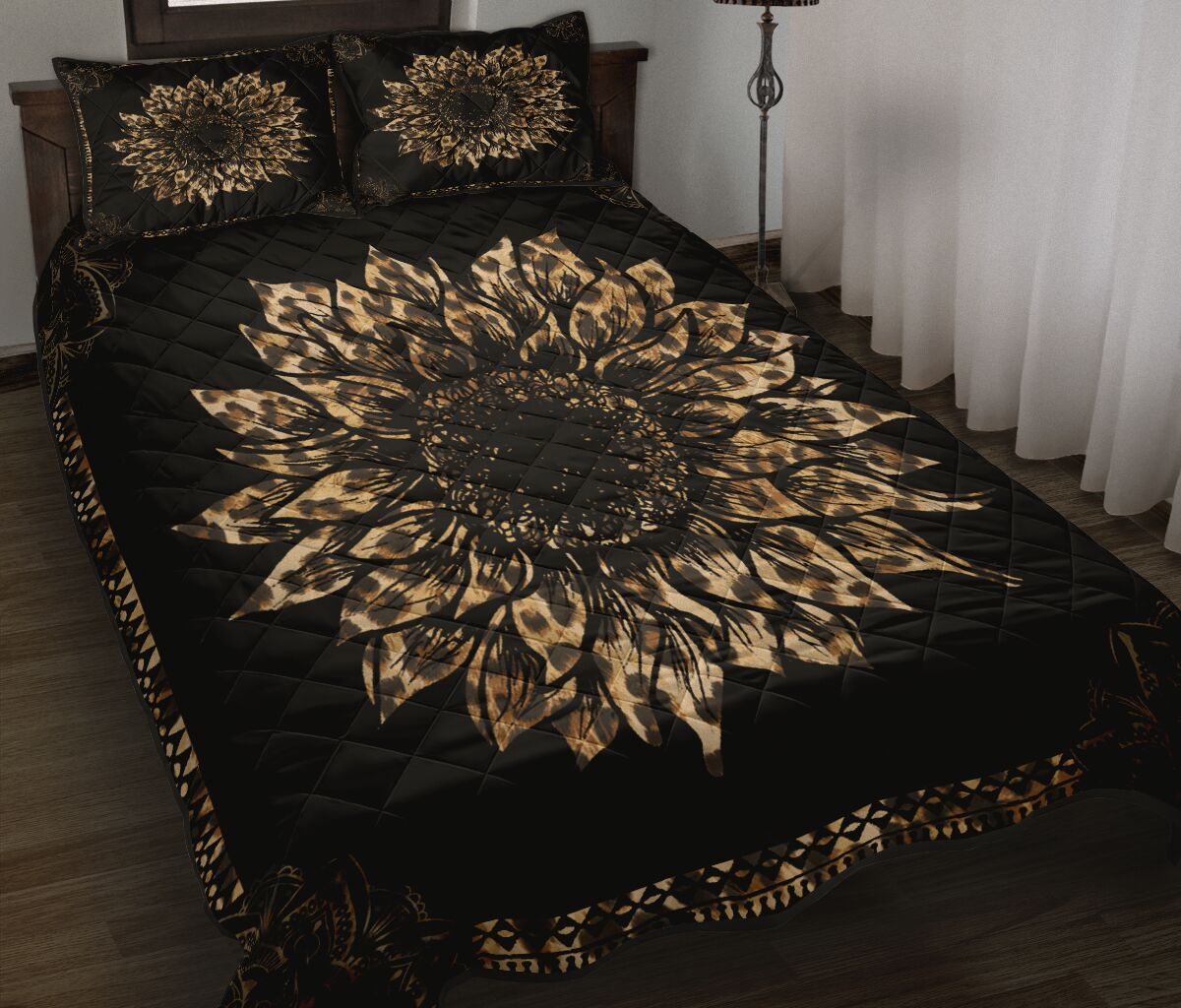 Sunflower Leopard Quilt Bedding Set TM270906