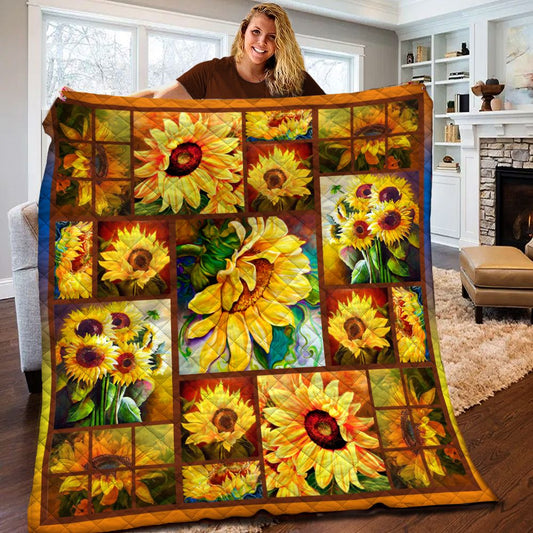 Sunflower Love ND261008 Quilt Blanket