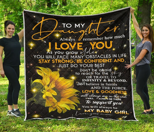 Sunflower Mom To Daughter For Daughter CL11120666MDQ Quilt Blanket