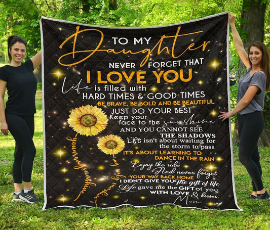 Sunflower Mom To Daughter For Daughter From Mom CL11120667MDQ Quilt Blanket