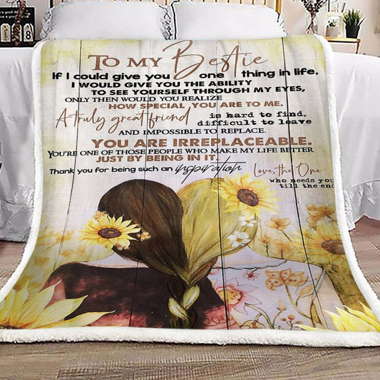 Sunflower To My Bestie CL16110592MDF Sherpa Fleece Blanket