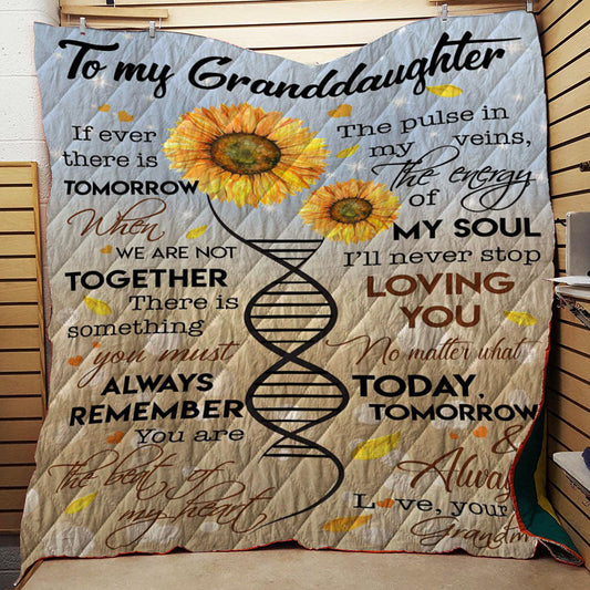 Sunflower To My Granddaughter Love Your Grandma CL16110939MDQ Quilt Blanket