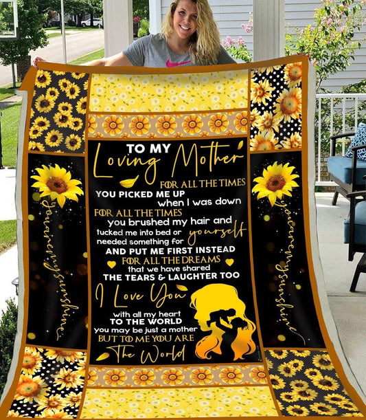 Sunflower To My Loving Mother CL250970MDF Sherpa Fleece Blanket