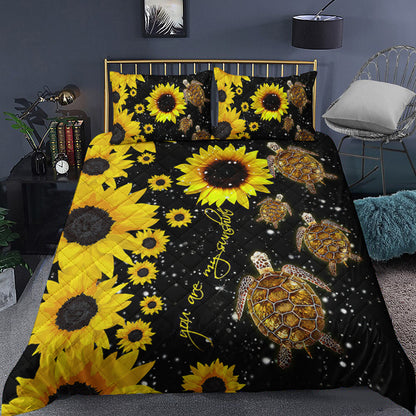 Sunflower Turtle Quilt Bedding Set TL240912