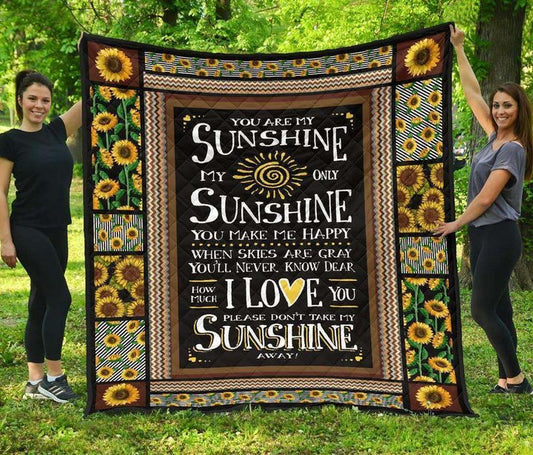 Sunflower You Are My Sunshine Only Sunshine CLA0211040Q Quilt Blanket