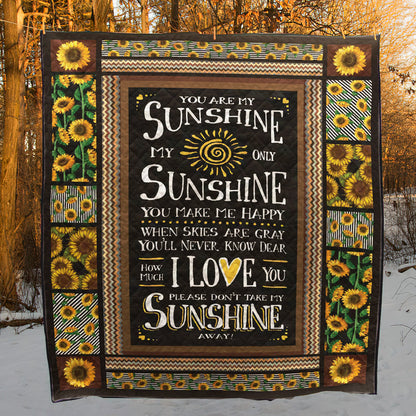 Sunflower You Are My Sunshine Only Sunshine CLA0211040Q Quilt Blanket