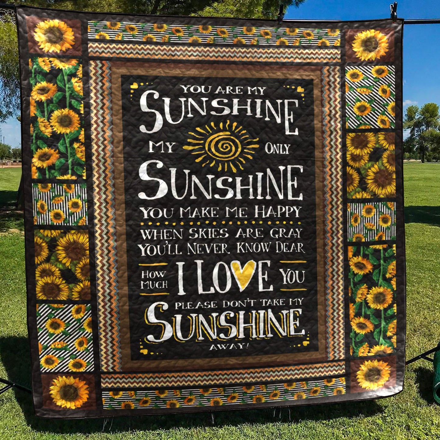 Sunflower You Are My Sunshine Only Sunshine CLA0211040Q Quilt Blanket