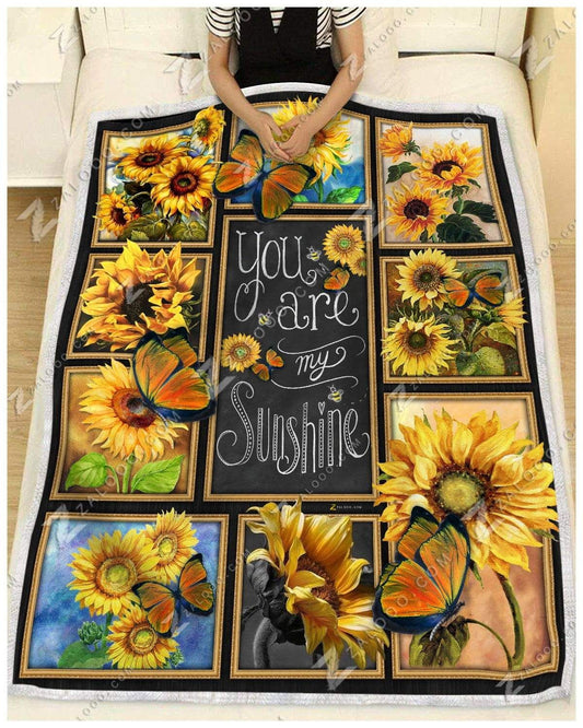 Sunflower Butterfly You Are My Sunshine CL25110503MDF Sherpa Fleece Blanket