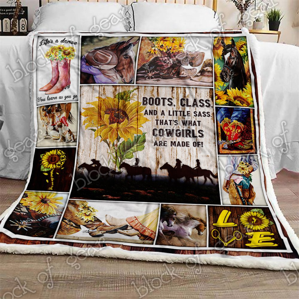 Sunflower Cowgirls CL301280MDF Sherpa Fleece Blanket
