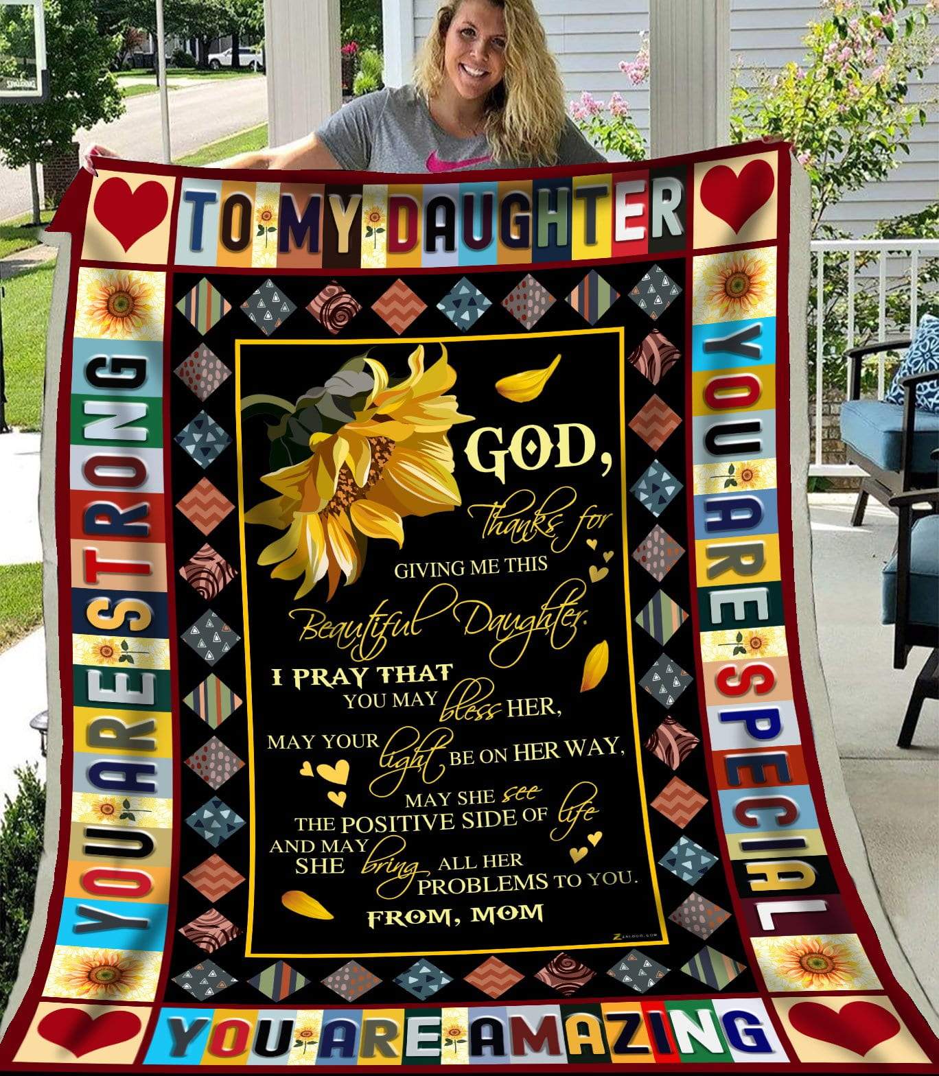 Sunflower Daughter CL240934MDF Sherpa Fleece Blanket
