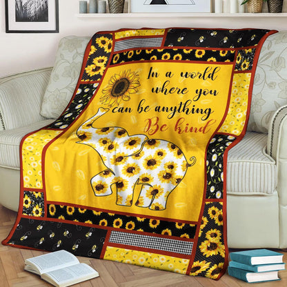 Sunflower Elephant CL270856MDF Sherpa Fleece Blanket