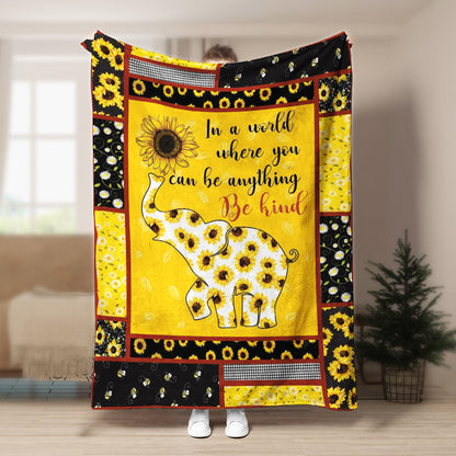 Sunflower Elephant CL270856MDF Sherpa Fleece Blanket
