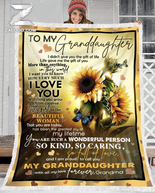 Sunflower For Granddaughter From Grandma Life Gave Me The Gift Of You CL25110602MDF Sherpa Fleece Blanket
