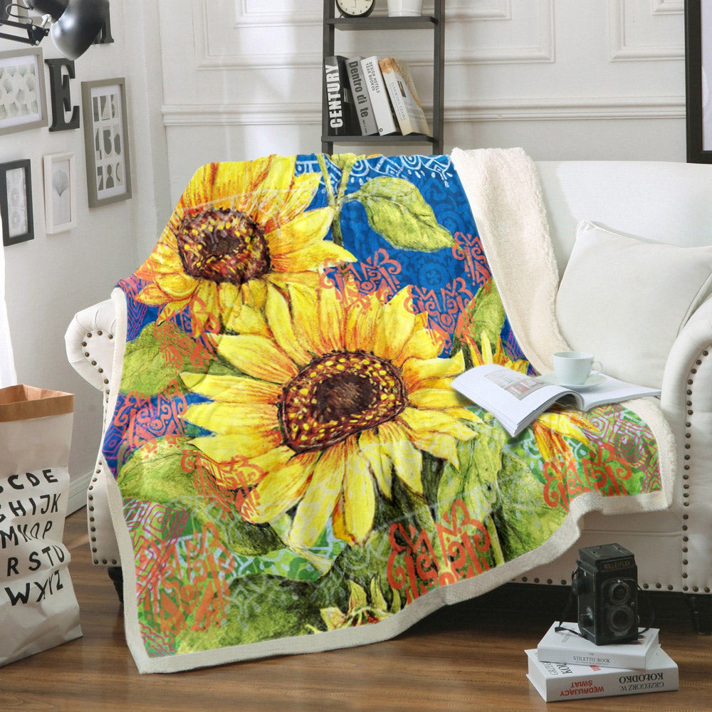 Sunflower HM240831TT Sherpa Fleece Blanket