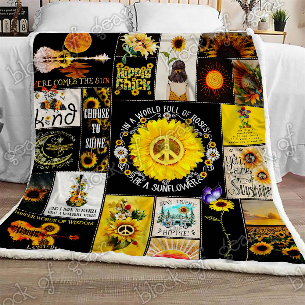 Sunflower Hippie CL1909187MDF Sherpa Fleece Blanket