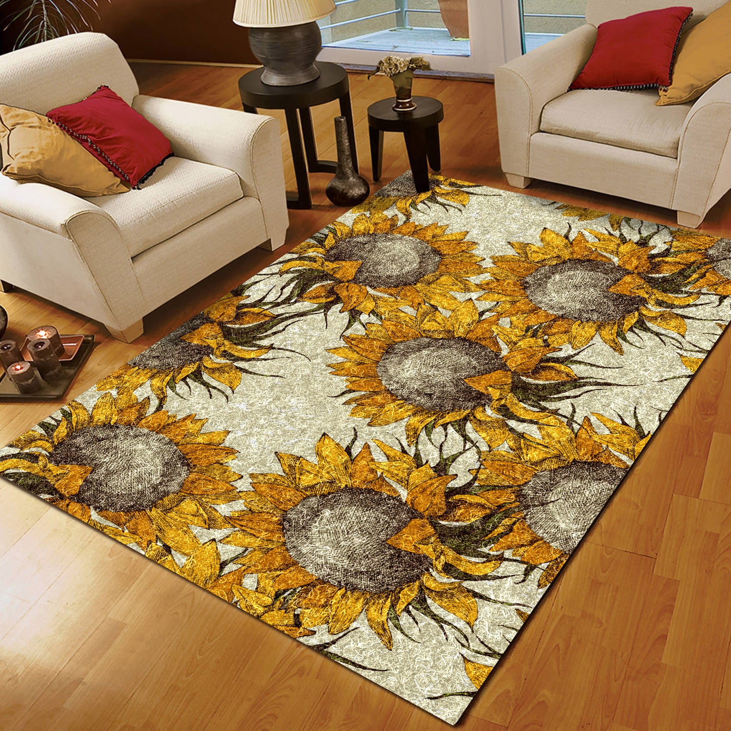 Sunflower Seamless Vintage HN2908099R Rug