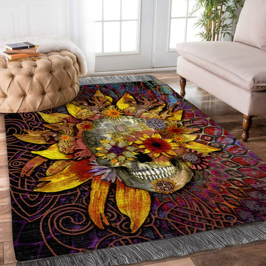 Sunflower Skull CL260850MDO Decorative Floor-cloth